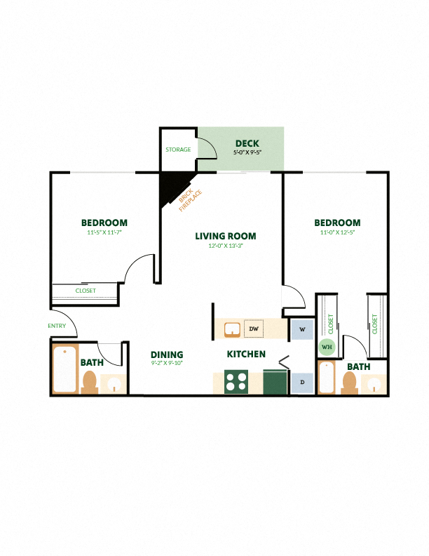 a floor plan of a bedroom floor plan with bedrooms and a living room