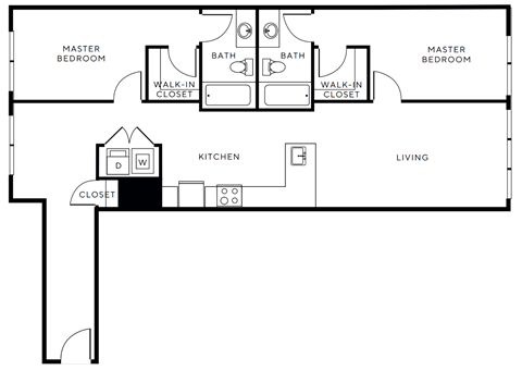 a floor plan of a house with a bedroom and a living room