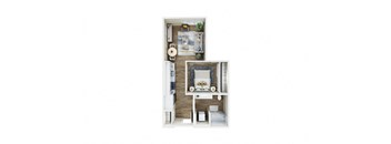 a floor plan with a bedroom and a bathroom
