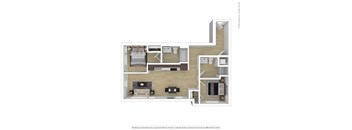 a typical floor plan of a 1 bedroom apartment