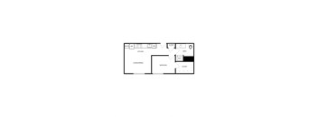 a floor plan of a house with a bedroom and a living room