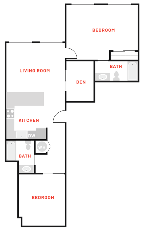 a floor plan of a house with a bedroom and a living room