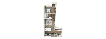 a floor plan of a house with a wood floor