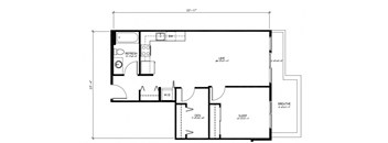 A floor plan of a house with labeled rooms such as "REFRESH," "DEN," and "SLEEP.".