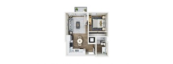 bedroom floor plan  1 bedroom with 2 baths  119 square feet  the envoy