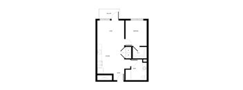A black and white image of a floor plan for a home.