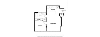 a floor plan of a house with a bedroom and a living room