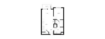 A black and white image of a floor plan for a house.