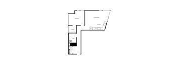 a floor plan of a house with a bedroom and a living room