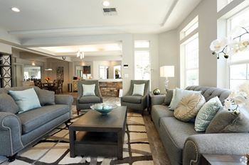 clubhouse with lounge areas at Copper Creek apartments in Milton WA 98354