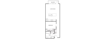the floor plan for a small bedroom with a bathroom and a closet