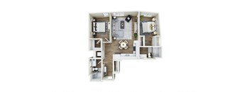 bedroom floor plan of a 2100 sq ft apartment