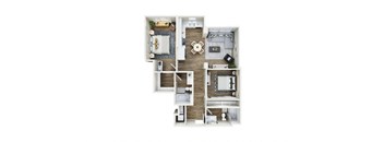 bedroom floor plan  the falls apartments 601 euclid avenue
