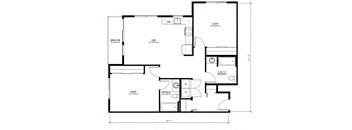 A floor plan of a house with labeled rooms such as sleep, live, and refresh.
