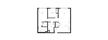 A black and white image of a floor plan for a house.