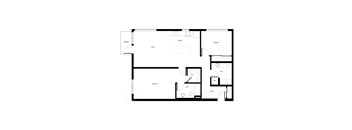 A black and white image of a house floor plan.