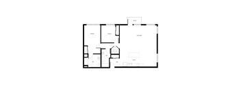 A black and white image of a floor plan for a house.