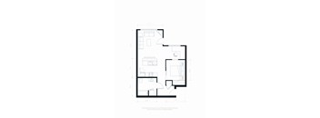 A floor plan of a house with rooms and dimensions.