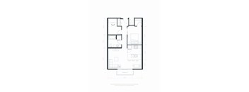 A floor plan of a house with rooms labeled, including a kitchen, living room, and bathrooms.