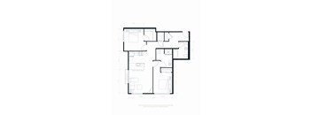 A black and white floor plan of a house with rooms labeled.