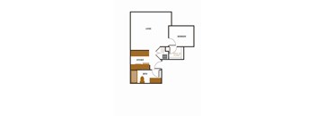 a floor plan of an apartment with a bedroom and a living room