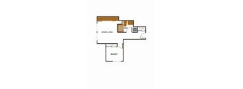 a floor plan of a house with an open floor plan with a bedroom and a