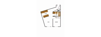 a floor plan of a house with a bedroom and a living room