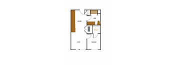 a floor plan of a house with a bedroom and a living room