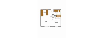a floor plan of a house with a bedroom and a living room