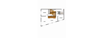 a floor plan of a house with a bedroom and a living room