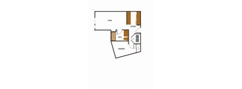 a floor plan of an apartment with a bedroom and a living room