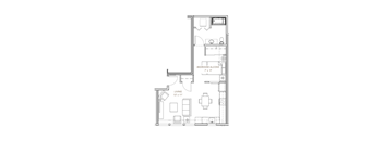 bedroom floor plan of a 1100 sq ft roommates apartment
