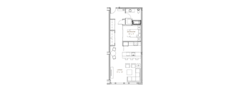 a floor plan of a home with a bedroom and a living room