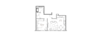 black and white floor plan of a modern house