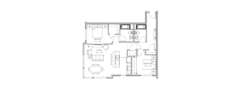 the upper level floor plan of the house with the furniture on it