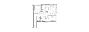 the floor plan of the renovated apartment