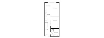 A floor plan of a house with labeled rooms.