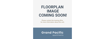 A sign indicating that a floor plan image is coming soon and to contact the leasing office for more information.