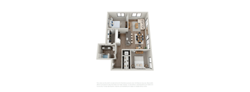a 1 bedroom floor plan with a bathroom and a balcony