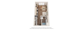 bedroom floor plan of a 2103 sq ft  apartment
