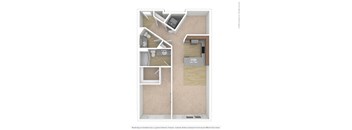 a floor plan of a 1 bedroom apartment
