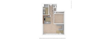 a floor plan of a 1 bedroom apartment