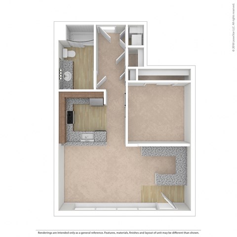 a floor plan of a 1 bedroom apartment