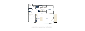 a floor plan of a 1 bedroom apartment with a bathroom and a living room