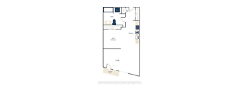 a floor plan of a house with a bedroom and a living room