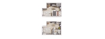 Two floor plan images of a house.