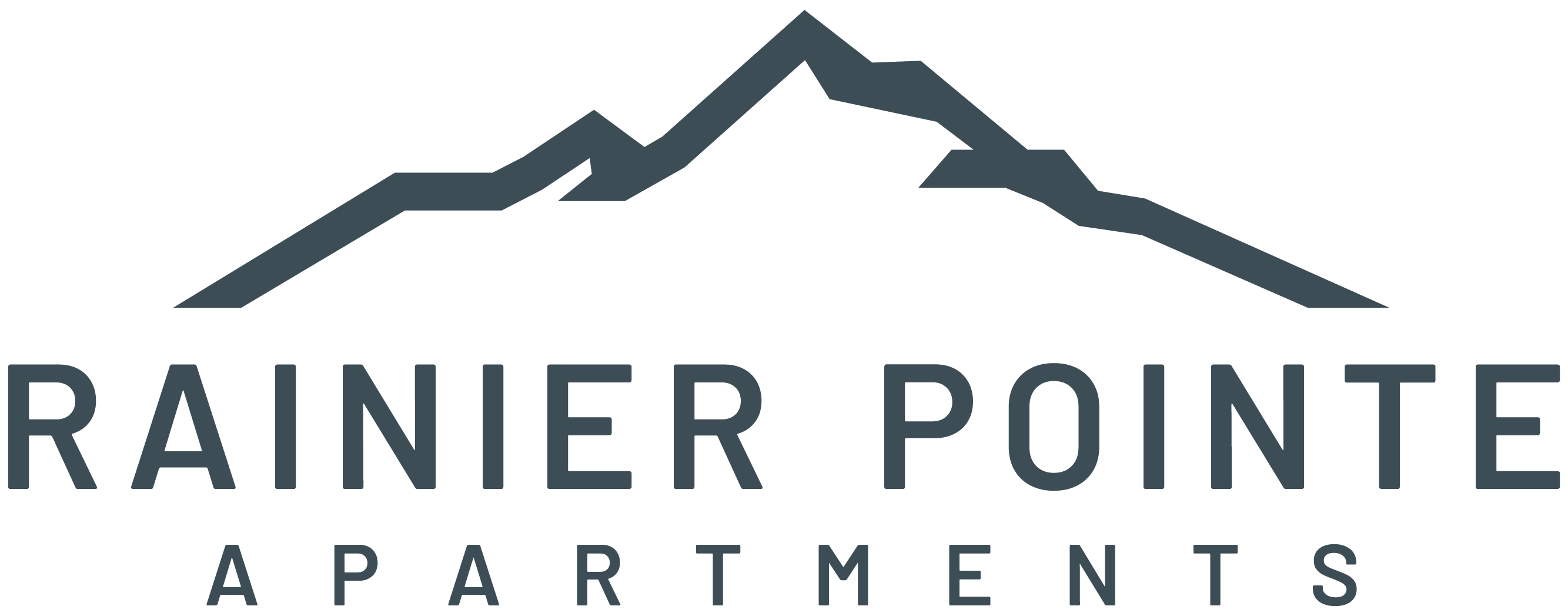 a graphic of a mountain with the painter point apartments logo