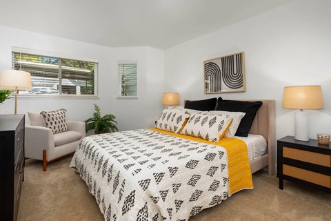 our apartments showcase a beautiful bedroom
