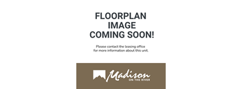 A sign indicating that a floor plan image is coming soon and to contact the leasing office for more information.