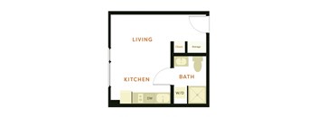 a floor plan of a studio apartment